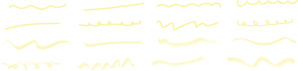 Fototapeta premium Collection of hand-drawn wavy lines simple doodle elements fo