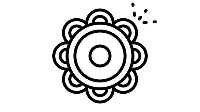 Have a look at this linear animated icon  of tambourine