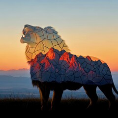 Mountainous Lion Safari Stock Photo With Stunning Landscape