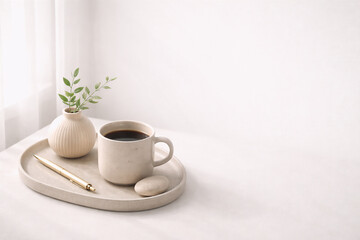 Minimal Calm Coffee Still Life for Business Content Background