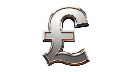Fototapeta premium Silver and gold pound symbol.isolated