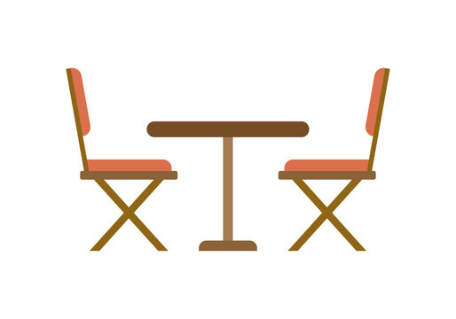 Conjunto de mesa redonda de madera con dos sillas plegables acolchadas