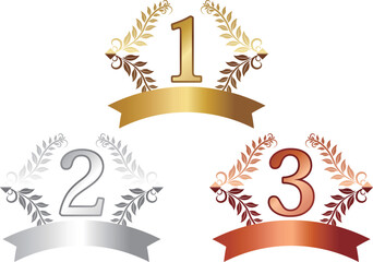高級感のある1位から3位のランキングエンブレムセット