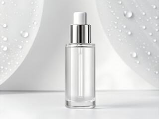 Anti-aging serum bottle mockup, editable label
