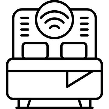 Smart Bed Icon Vector Element