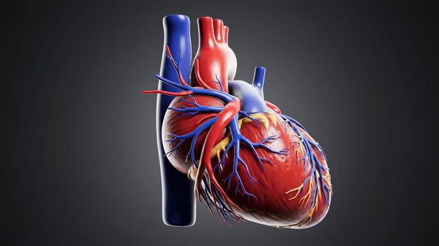 Human Heart Anatomy - Detailed 3D Model Visualization for Medical Education.