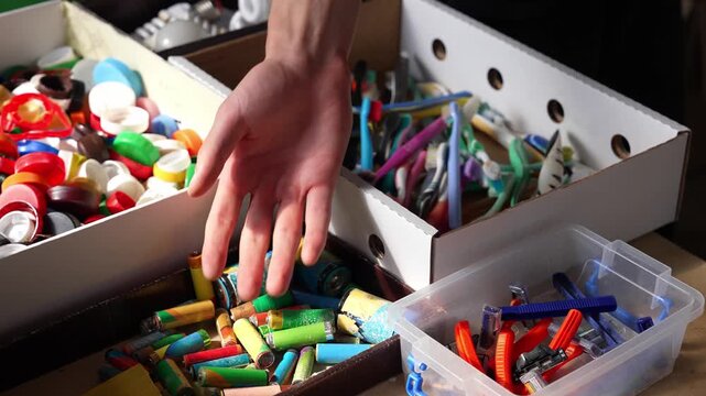 Battery recycling. Waste Sorting Recycling Center