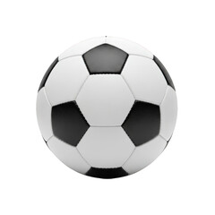 Fototapeta premium Black and white soccer ball with pentagonal panels isolated on transparent background