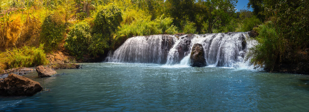 Drai Ega Waterfall Vietnam Highlands. Panorama