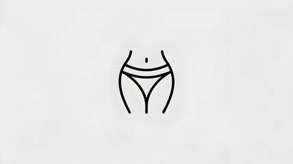 Bikini zone line icon vector, intimate area epilation and hair removal service illustration, isolated PNG