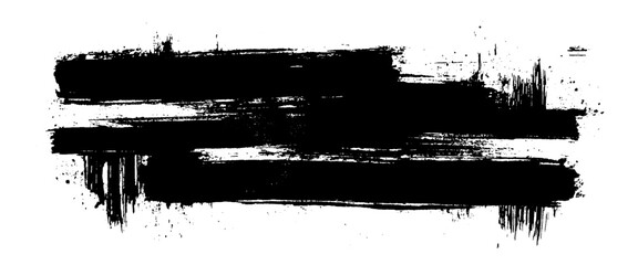 Vector black brush ink splashes grunge background