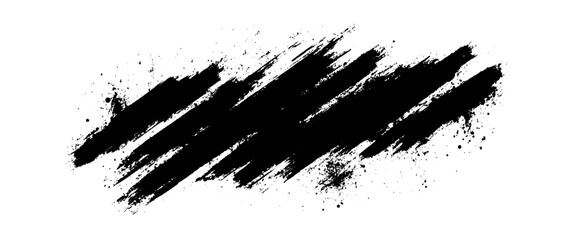 Vector black brush ink splashes grunge background