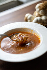  Close-Up of Traditional Turkish Beyran Soup with Meat
