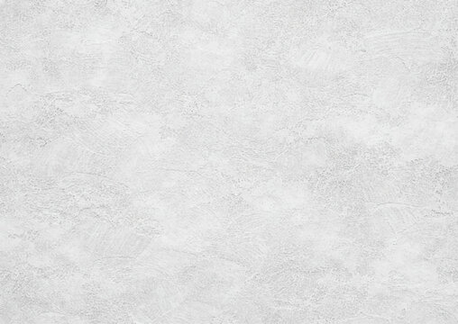 Gray white cement rough plaster wall texture background with subtle concrete surface details, neutral minimalist wallpaper pattern in horizontal A4 format.