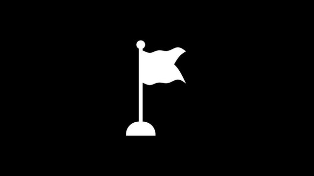 Waving Flag on Flagpole Animation for Warning Alert or Success Goal Symbol