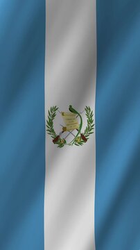 Vertical Guatemala Flag Waving Animation, 4K Quality