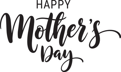 Fototapeta premium Happy mothers day elegant typography design with modern script lettering and flourish details for greeting cards posters gift wraps and social media banners celebrating motherhood and family