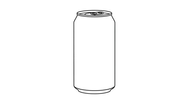 Simple line drawing of a cylindrical aluminum beverage can