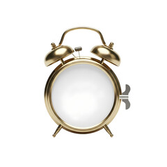 Vintage Alarm Clock with Blank Face, Time Concept