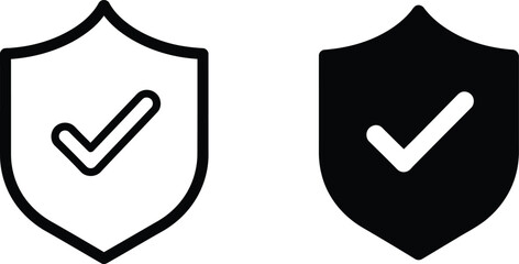 Obraz premium Shield Checkmark Security Icons