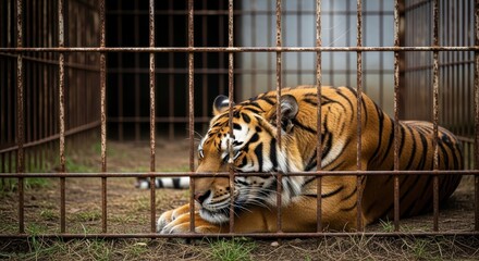 Captive Tiger - A Sad Reality of Wildlife in Enclosures.