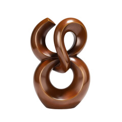 Bronze Abstract Sculpture: Interlocking Modern Form