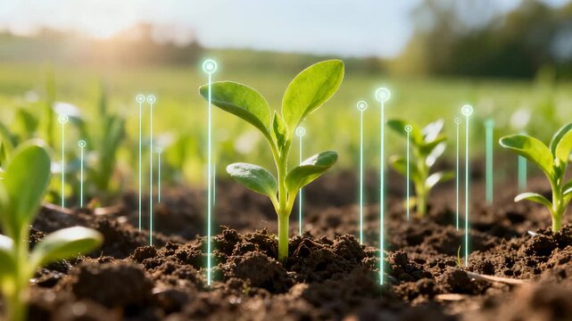 Seedlings growth monitoring with digital soil sensors