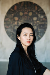 Generated art and fashion portrait of a woman.