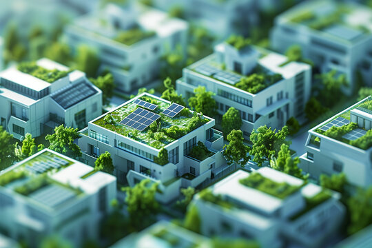 Abstract 3D solar city for sustainable urban development