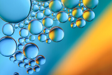 Yellow nad blue abstract background with bubbles