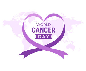 Flat illustration for world cancer day awareness