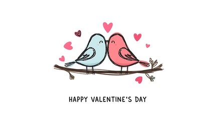 Valentine's day birds in love a sweet celebration of romance and friendship
