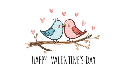 Valentine's day birds in love a sweet celebration of romance and friendship