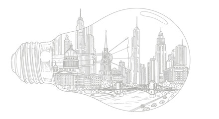 a-city-inside-a-light-bulb-line-art.