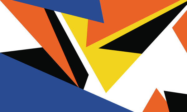 Abstract Dynamic Angular Geometric Background - Sharp Blue Orange Yellow Sharp Triangle Pattern