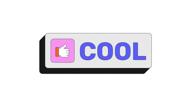Cool modern clickable button animation. Approval reaction. Chill vibes. Relaxed positive response. Casual reply. Animated UI element. Web interface call-to-action. Colorful micro interaction