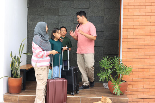 Muslim Indonesian Family Preparing Mudik Lebaran