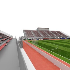 3d render of outdoor futsal arena