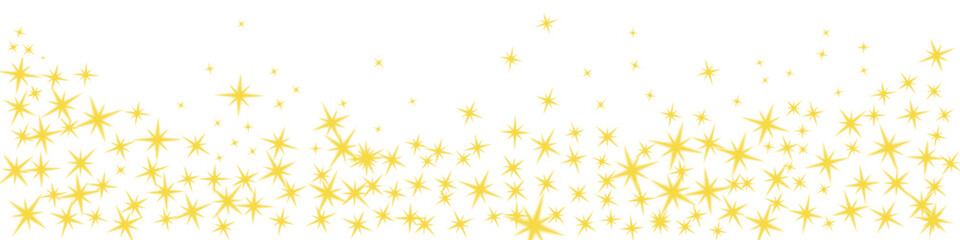 Golden hand drawn star confetti border with sparkling starburst shapes for holiday greetings party invitations celebration overlays and motion graphics transitions © Pixel Perfect PNG