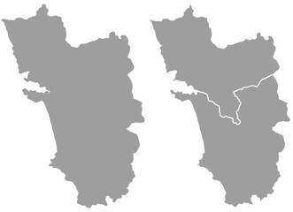 Fototapeta premium Goa Map, India map on isolated white background. High quality coloured map of Goa.