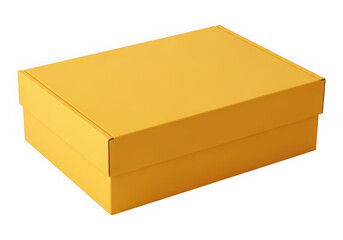 A yellow rectangular box with a flat top and straight edges, isolated on transparent background