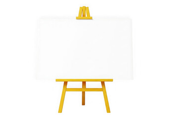Blank artist's easel with canvas standing isolated on transparent background
