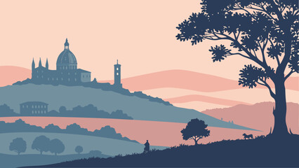 Obraz premium Abstract Evening Horizon Vector