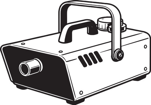 Stage Fog Machine Black and White Line Art
