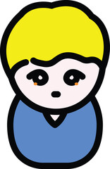 Little boy with a sleepy facial expression