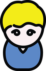 Young boy character with bright yellow hair
