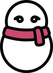 Small snowman wearing a red scarf character