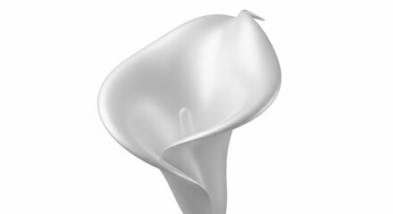 White Plastic Funnel on White Background.