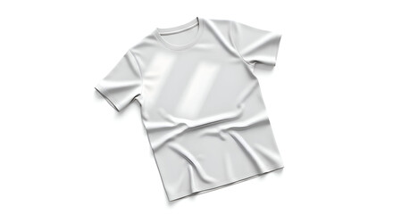 Naklejka premium A clean and crisp white t shirt is artfully draped and folded on a pure white background showcasing its simple elegance and versatile design for fashion mockups and graphic design