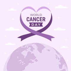 Illustration background for world cancer day awareness